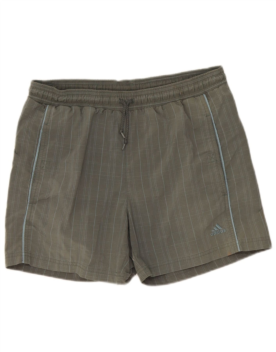 Adidas Mens Shorts De Natação Pequeno Cáqui Xadrez