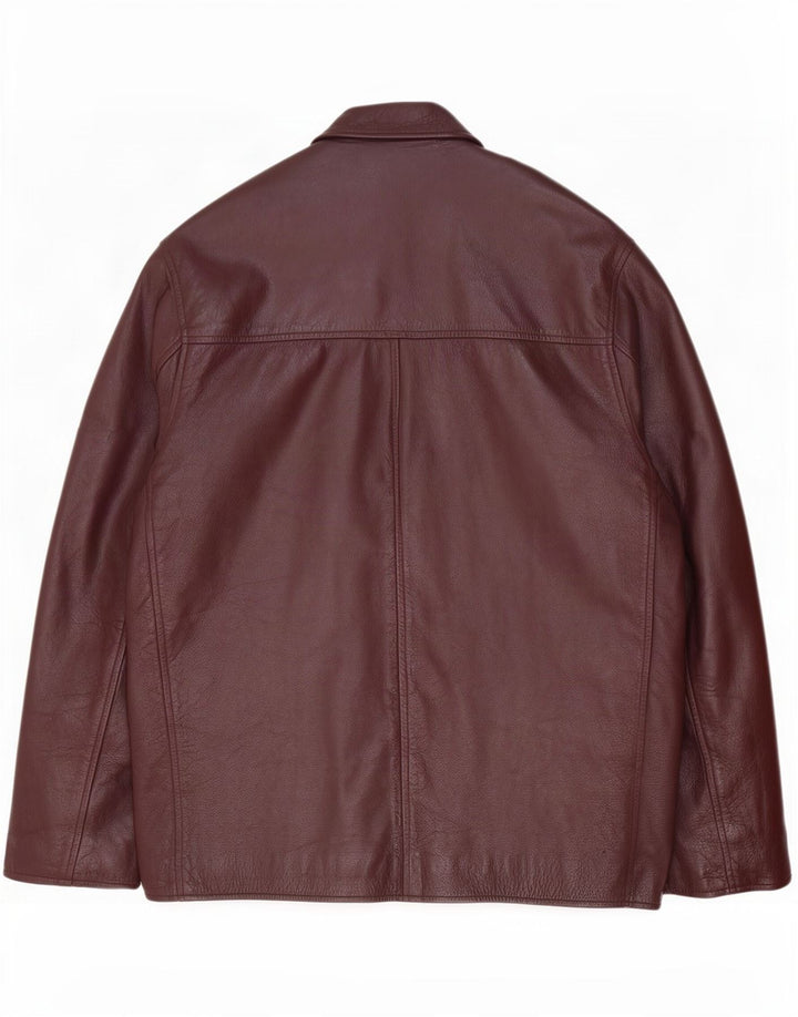 Jaqueta de couro masculina Route 66 UK 40 grande Borgonha