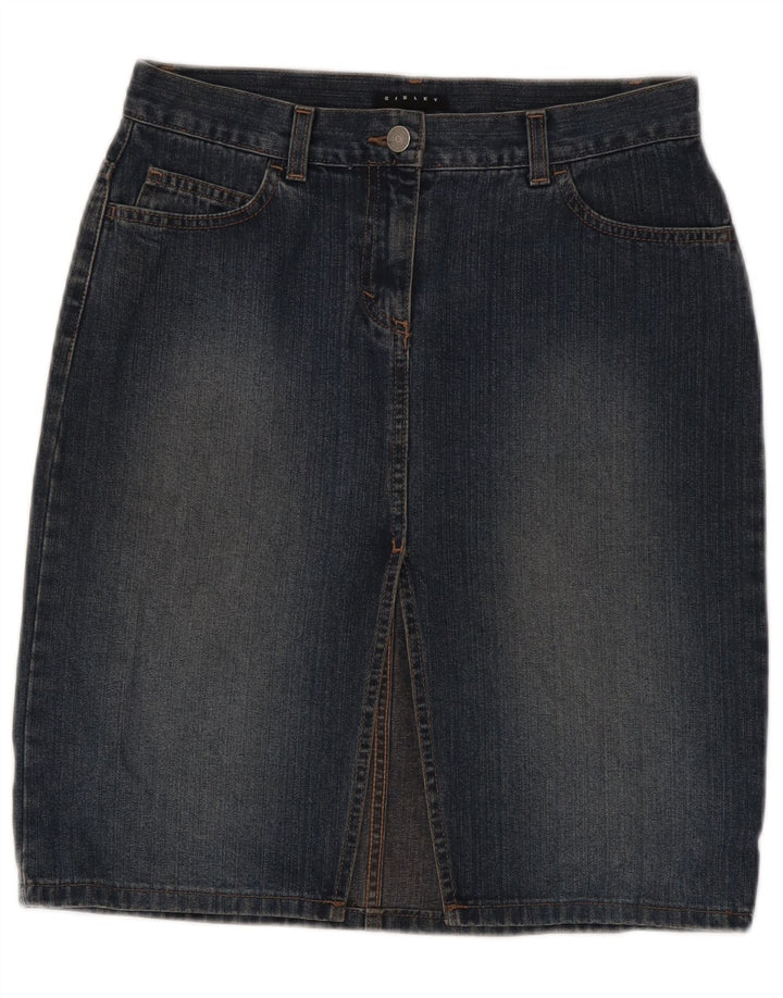 Saia jeans feminina SISLEY IT 42 médio W28 algodão azul marinho