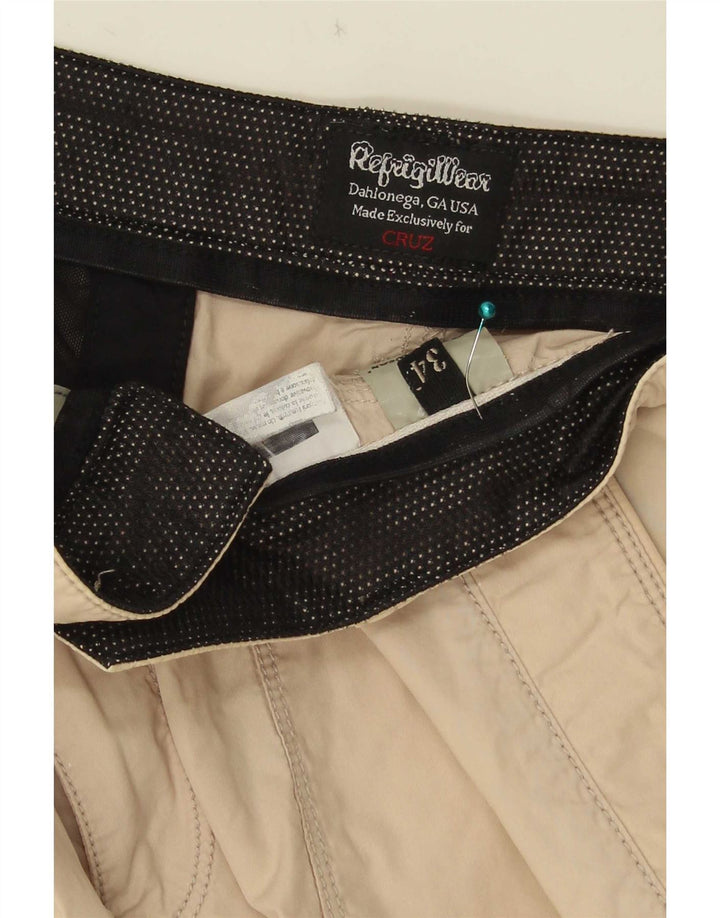 Shorts chino masculino Refrigiwear W34 grande algodão bege