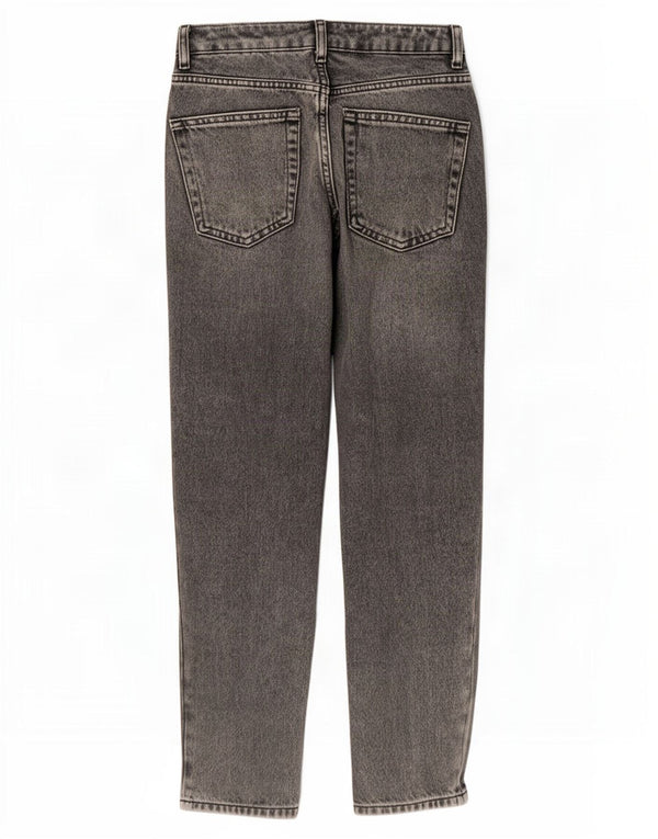 Jeans cônicos femininos Topshop W26 L26 algodão cinza