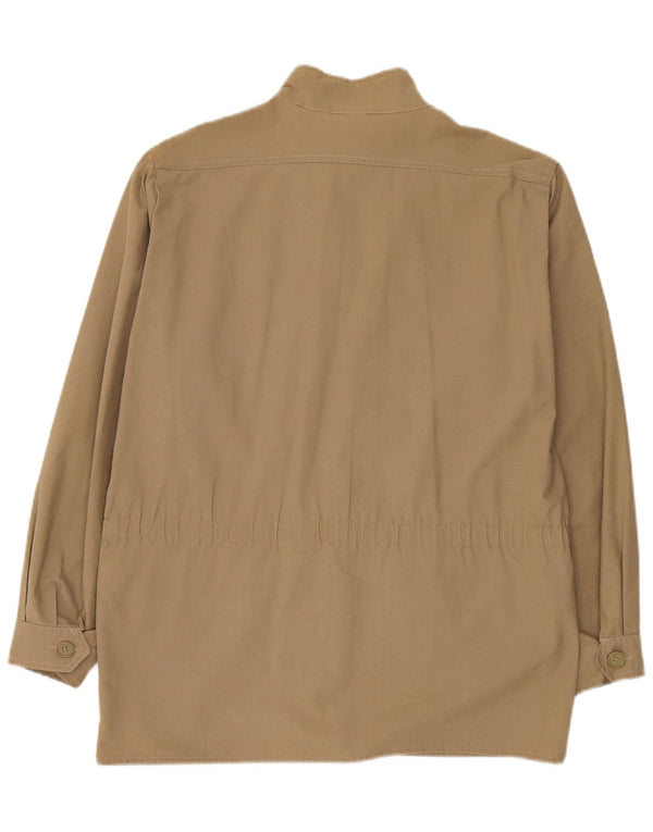 Jaqueta utilitária masculina vintage EU 48 algodão cáqui médio
