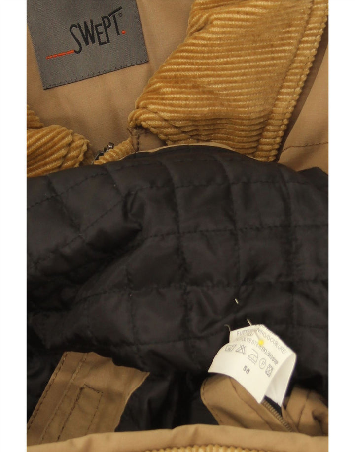 SWEPT Mens Padded Coat IT 58 4XL Beige Cotton Vintage Swept and Second-Hand Swept from Messina Hembry 