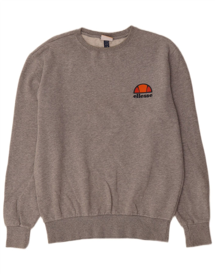 Ellesse moletom masculino jumper médio cinza algodão