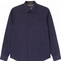 Camisa masculina Ted Baker tamanho 4 grande algodão manchado azul marinho
