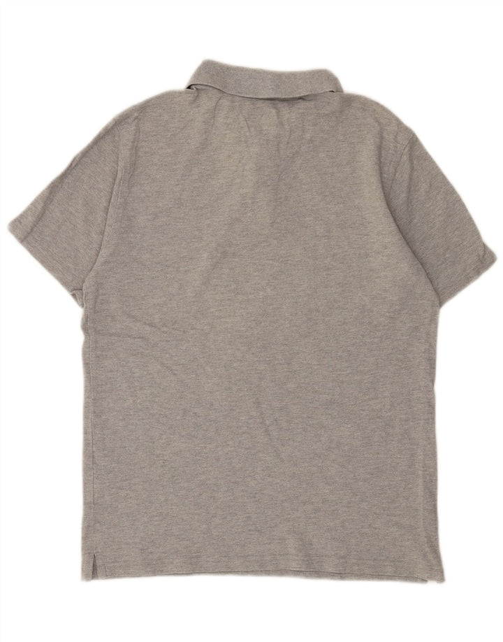 Camisa polo masculina New Balance cinza médio manchado de algodão