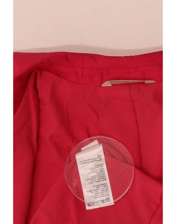 Jaqueta blazer feminina de 3 botões Marks & Spencer Reino Unido 16 grande poliéster rosa