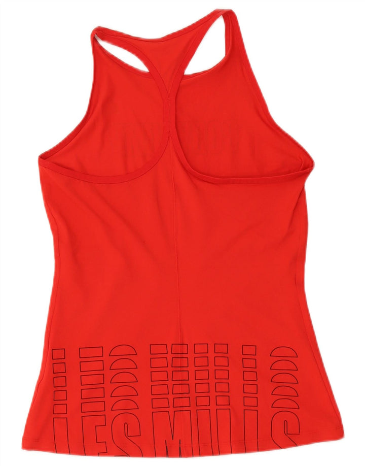 Reebok Womens Bodypump Graphic Vest Top UK 12/14 Médio Poliéster Vermelho