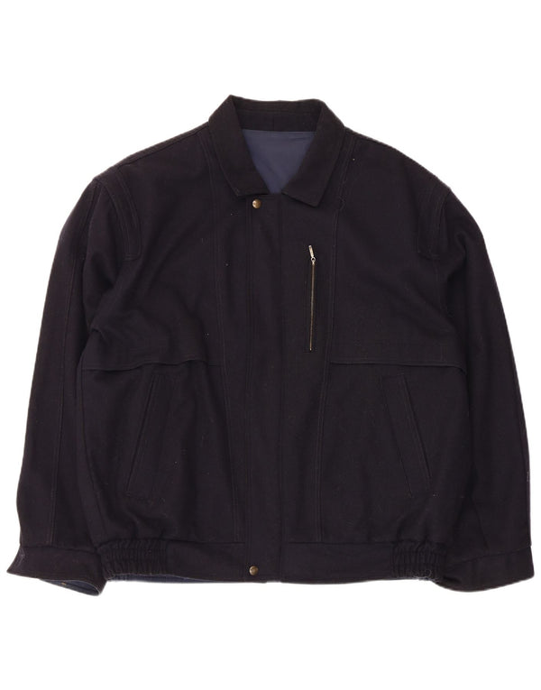 Jaqueta bomber masculina vintage UK 42 XL azul marinho