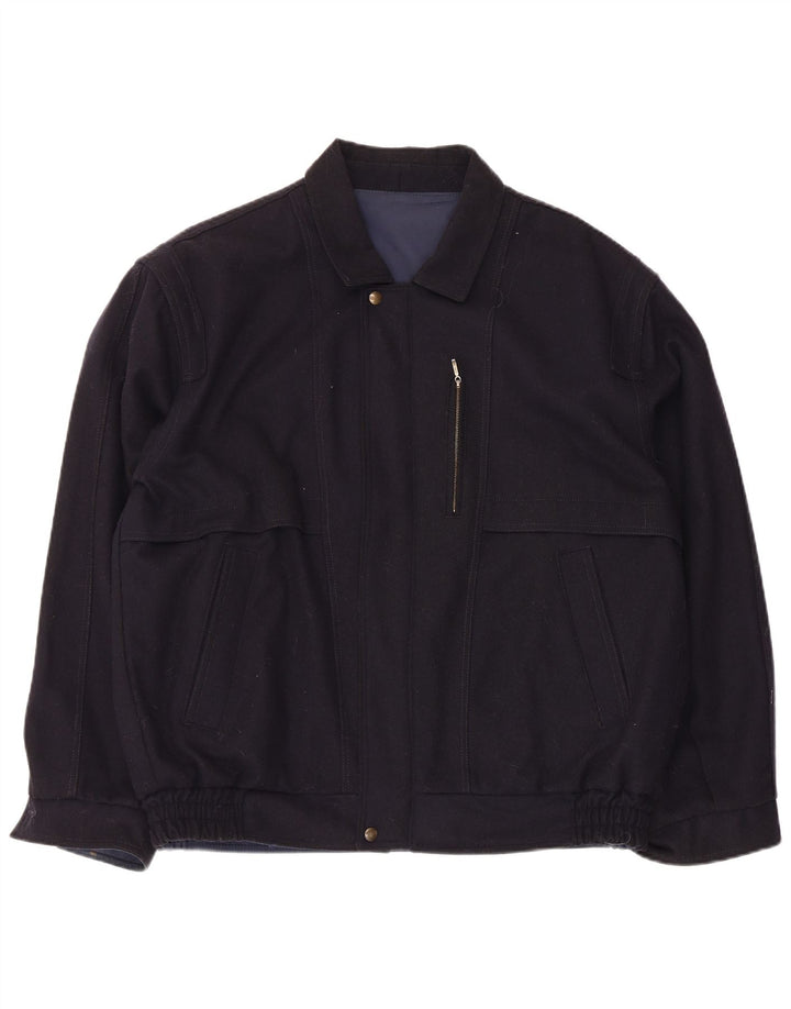 Jaqueta bomber masculina vintage UK 42 XL azul marinho