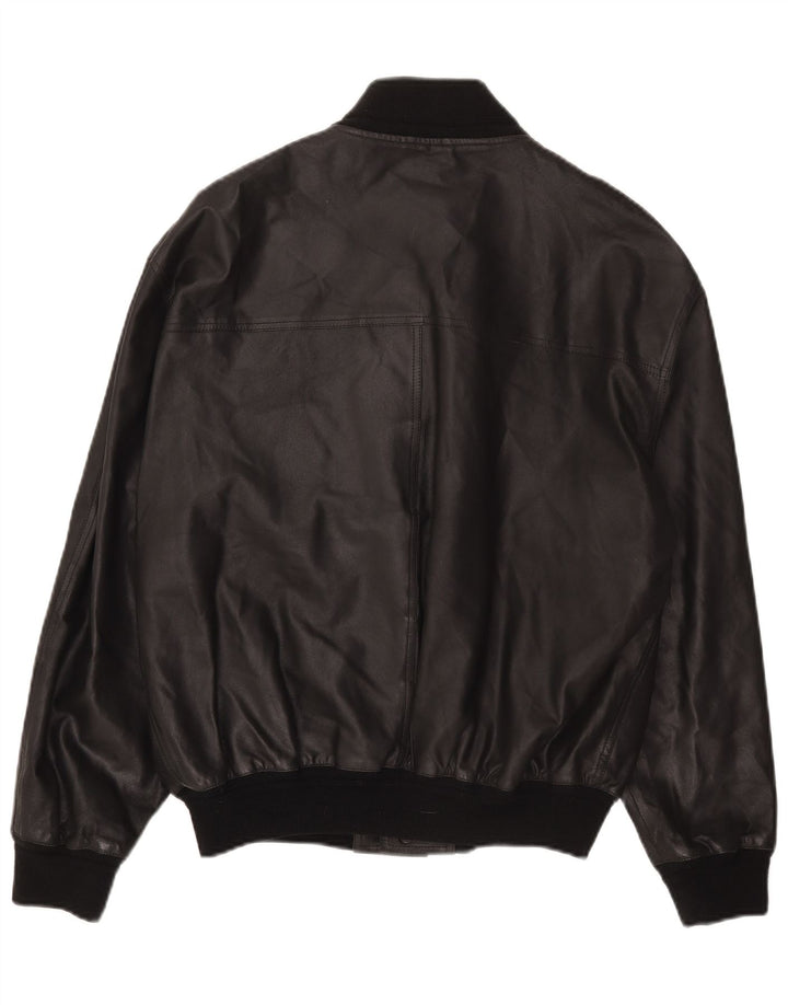 Jaqueta de couro masculina vintage IT 48 média preta