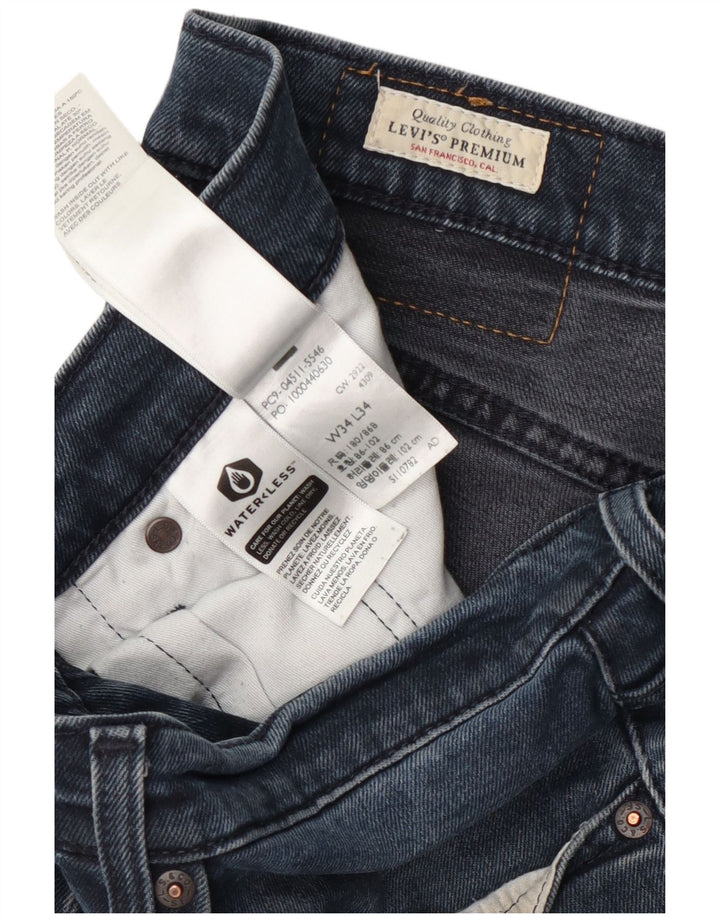 Levi's Mens Slim Jeans W34 L34 Azul Marinho Algodão