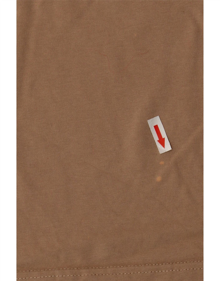 Camiseta Nike Feminina Crop Top UK 14 Médio Bege Algodão