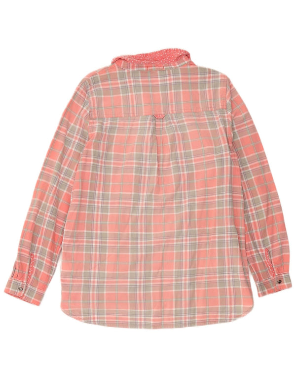 Camisa feminina White Stuff UK 16 grande algodão xadrez rosa