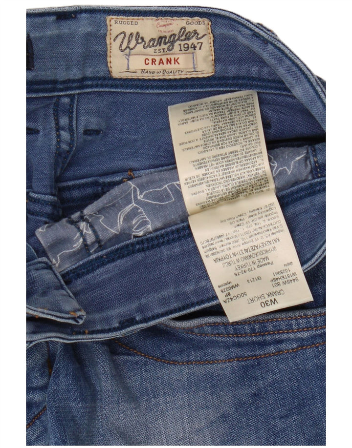 Shorts jeans Wrangler masculino Crank W30 algodão azul médio