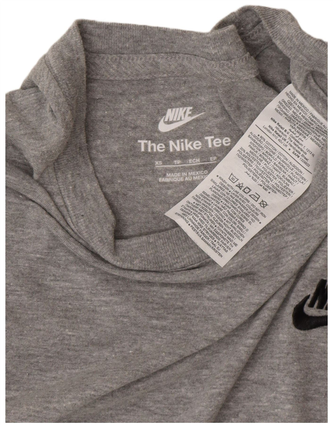 Camiseta masculina NIKE XS cinza manchada de algodão
