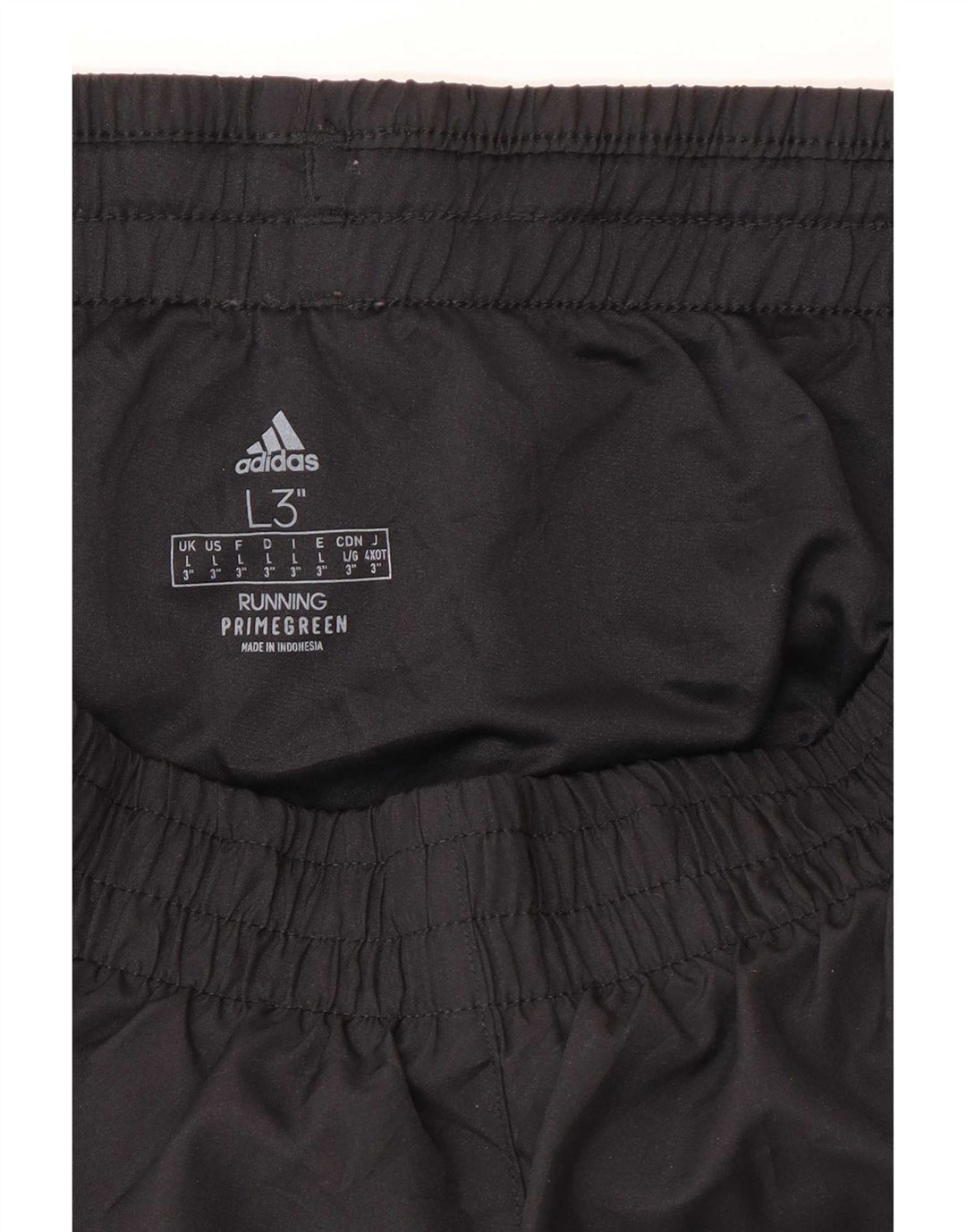Shorts esportivos femininos Adidas grandes W32 L3 poliéster preto