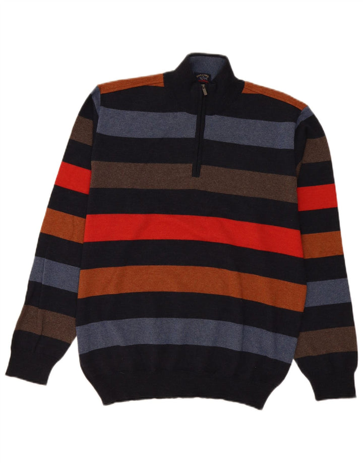 Suéter masculino Paul & Shark Yachting com zíper e gola grande multicolorido