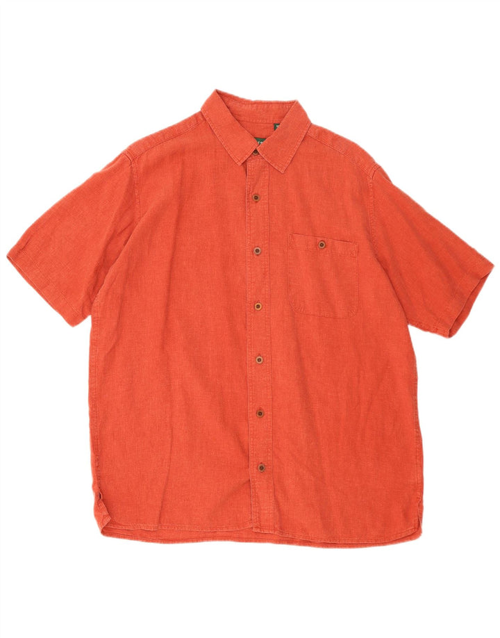 Camisa masculina de manga curta ORVIS média laranja cânhamo