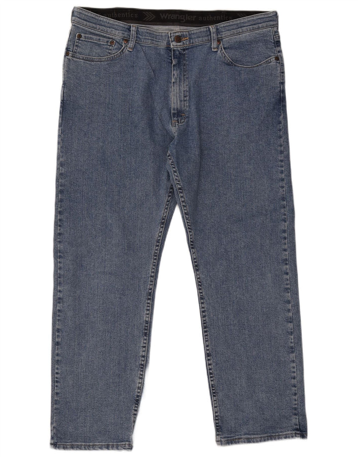 Wrangler Mens Straight Jeans W38 L30 Azul Algodão
