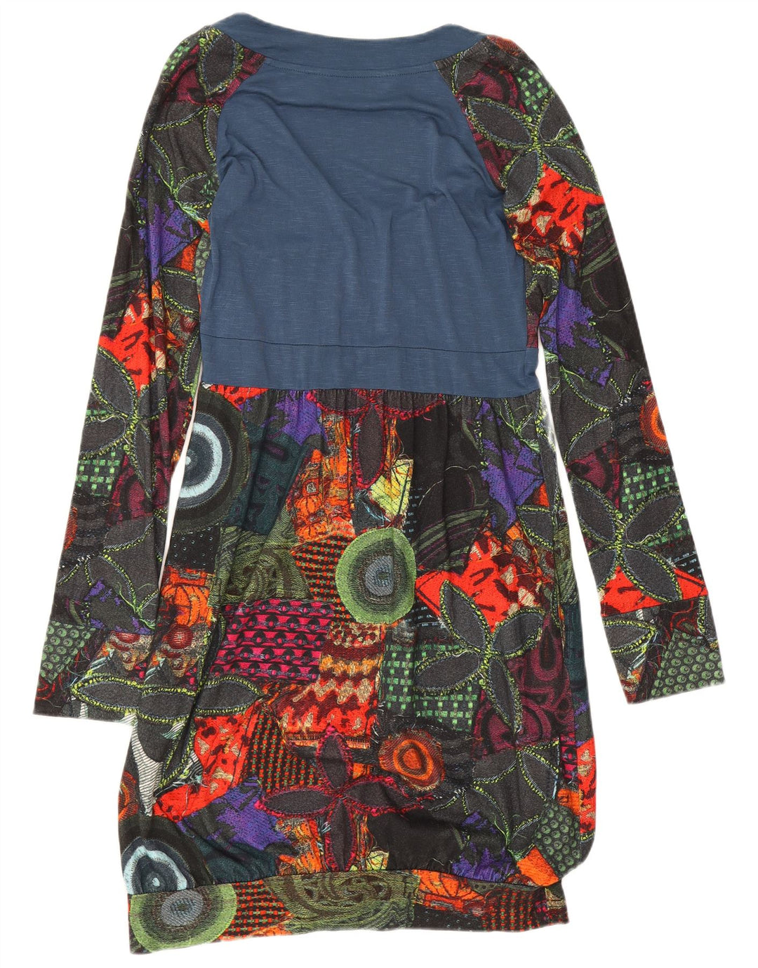 Vestido feminino Desigual com bainha gráfica UK 12 médio multicolorido geométrico