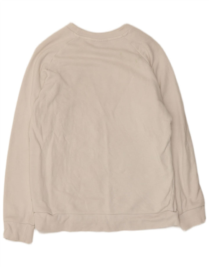 Adidas feminino oversized moletom jumper reino unido 10 pequeno algodão branco