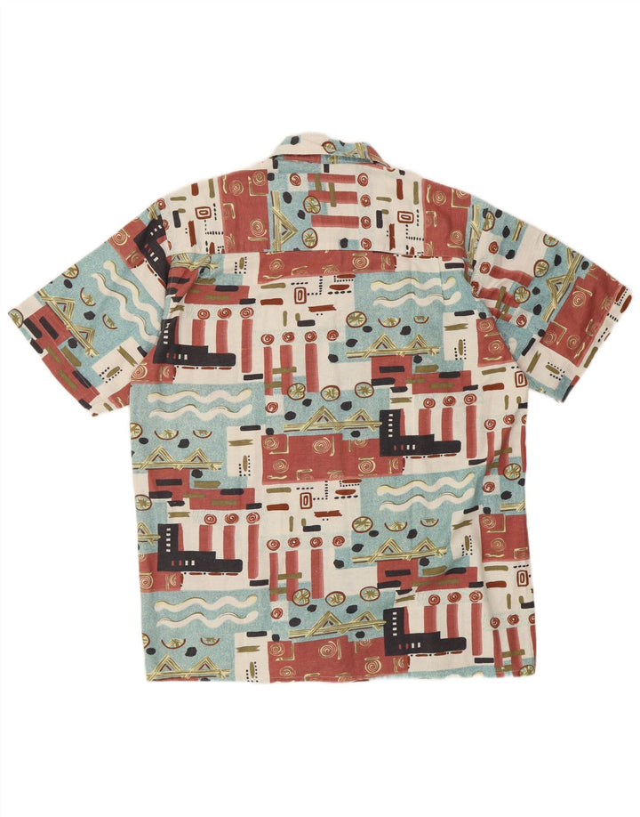 Camisa masculina de manga curta BROADWAY tamanho 39/40 médio multicolorido geométrico