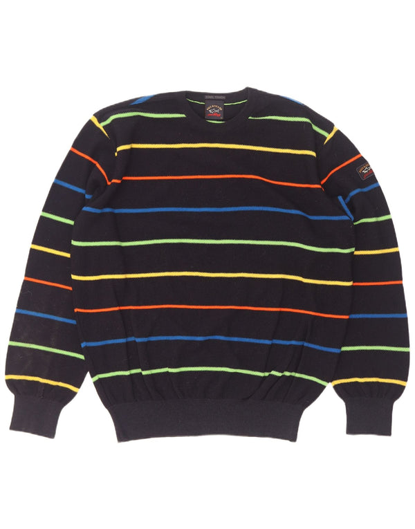 Suéter masculino Paul & Shark Yachting com gola redonda XL listrado azul marinho