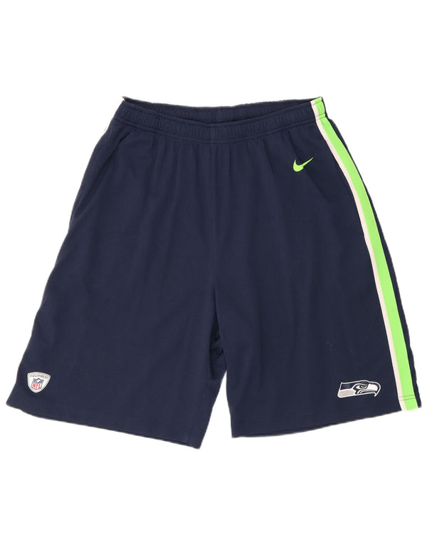 Shorts esportivos masculinos Nike Seattle Seahawks grandes bloco colorido azul marinho