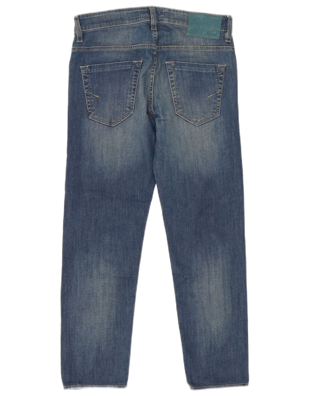 Jeans recortados femininos SIVIGLIA W30 L26 algodão azul