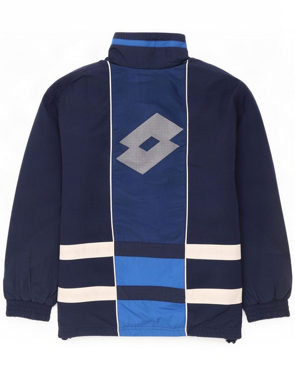 Lotto Mens Treino Top Jaqueta Pequena Azul Marinho Colorblock Algodão