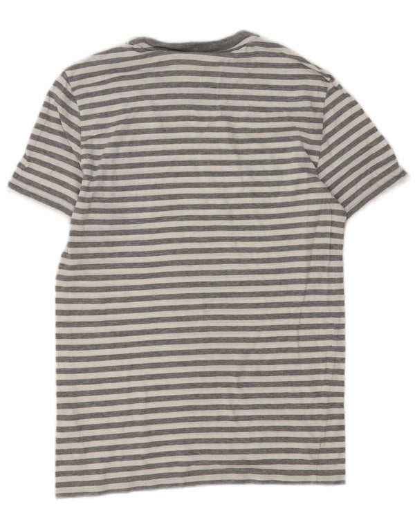 Camiseta masculina Calvin Klein XS algodão listrado cinza
