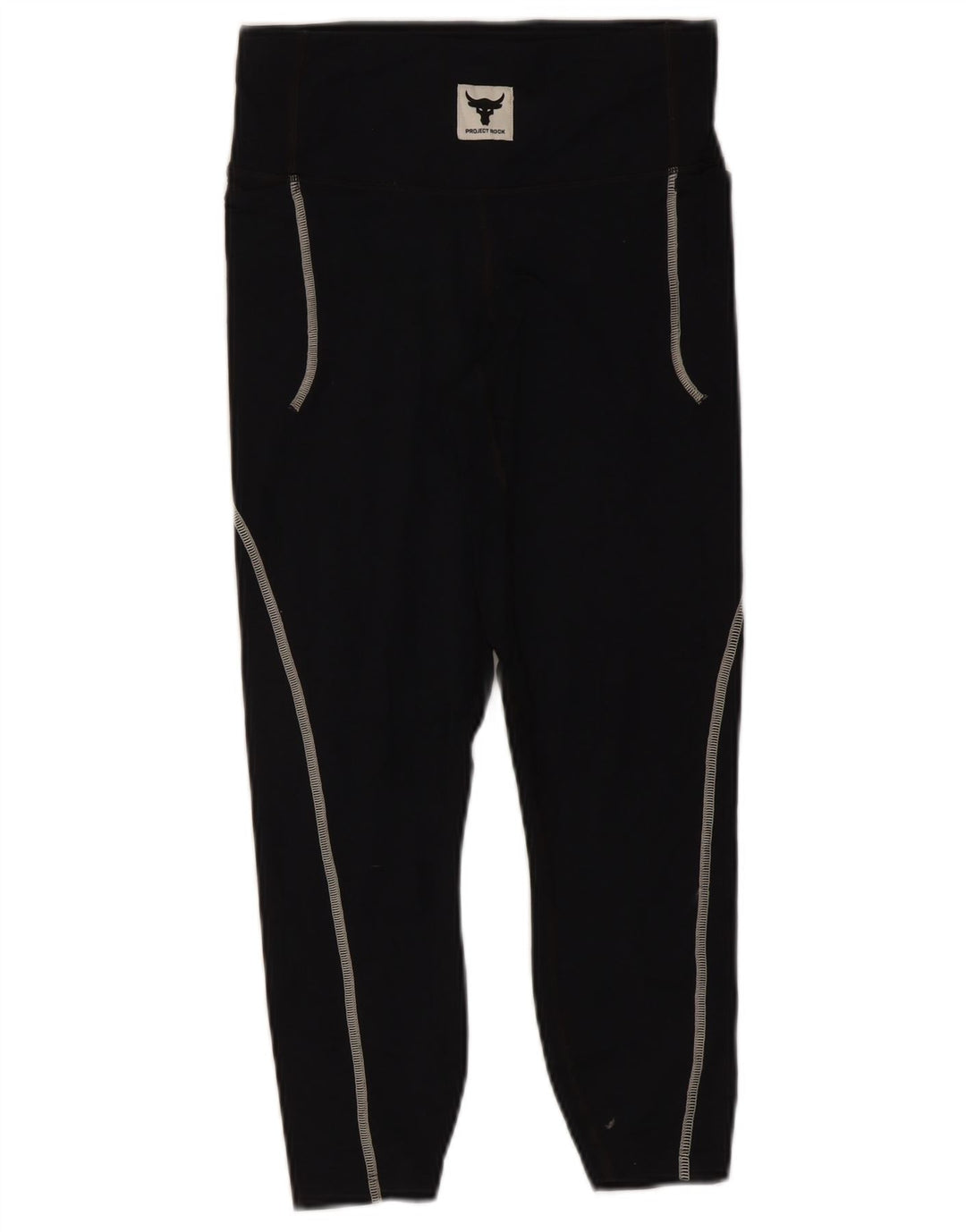 Under Armour Womens Project Rock Capri Leggings Reino Unido 8 Pequeno Preto Nylon