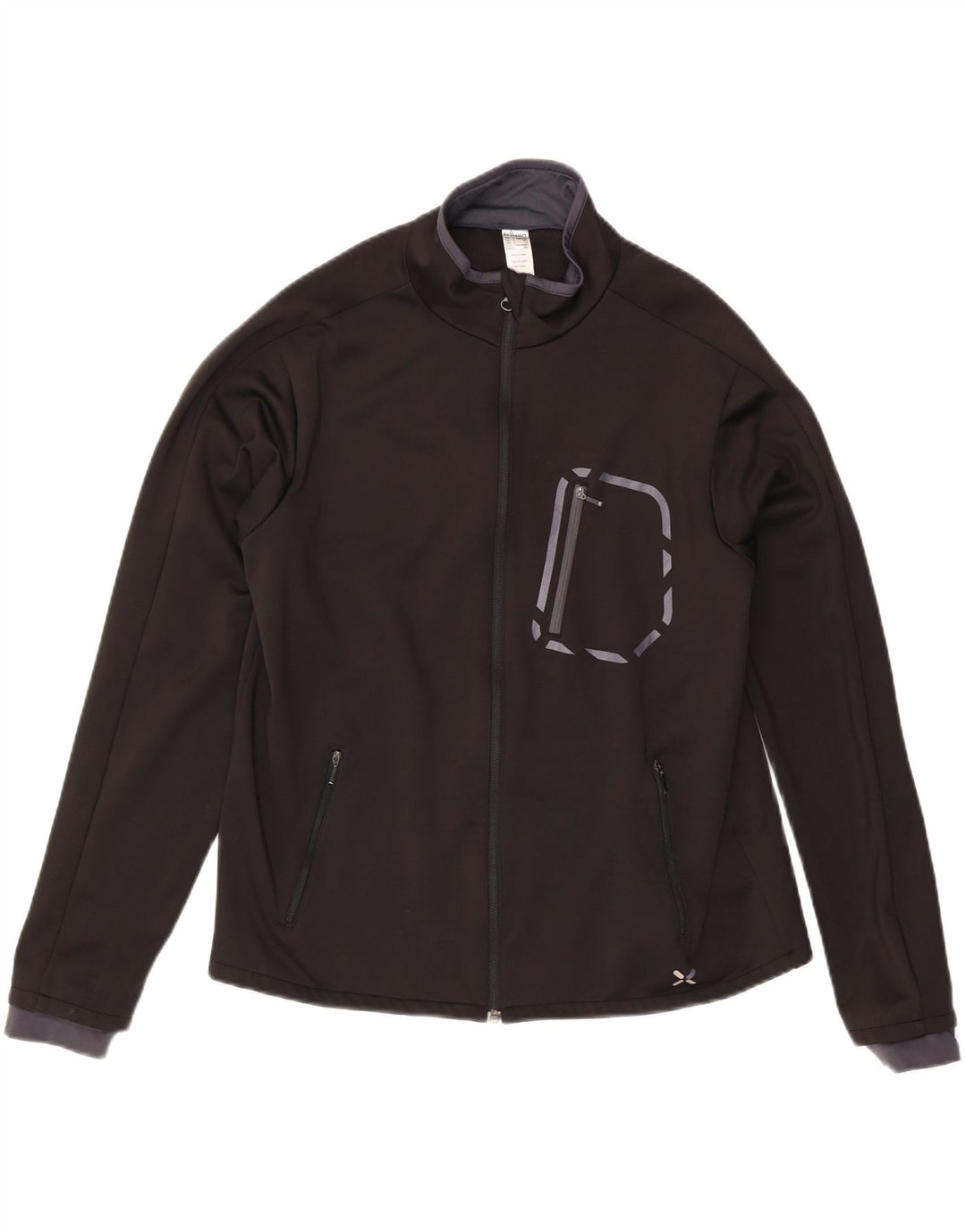 Jaqueta superior de agasalho masculino vintage grande poliéster preto