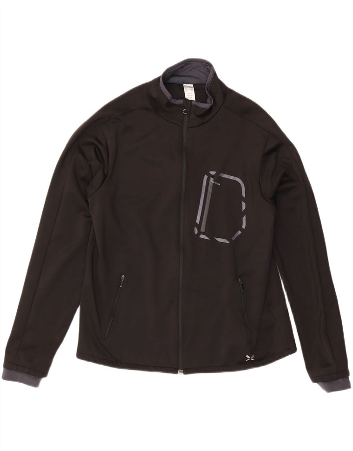 Jaqueta superior de agasalho masculino vintage grande poliéster preto