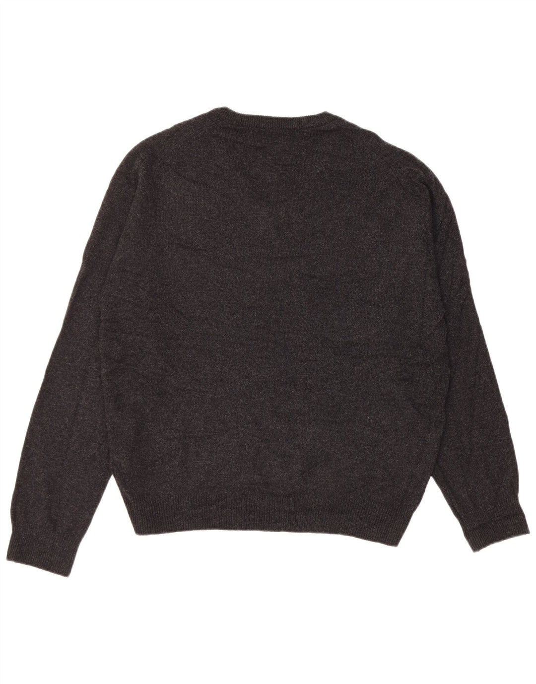 Suéter masculino Marks & Spencer com ajuste regular e decote em V, grande lã preta