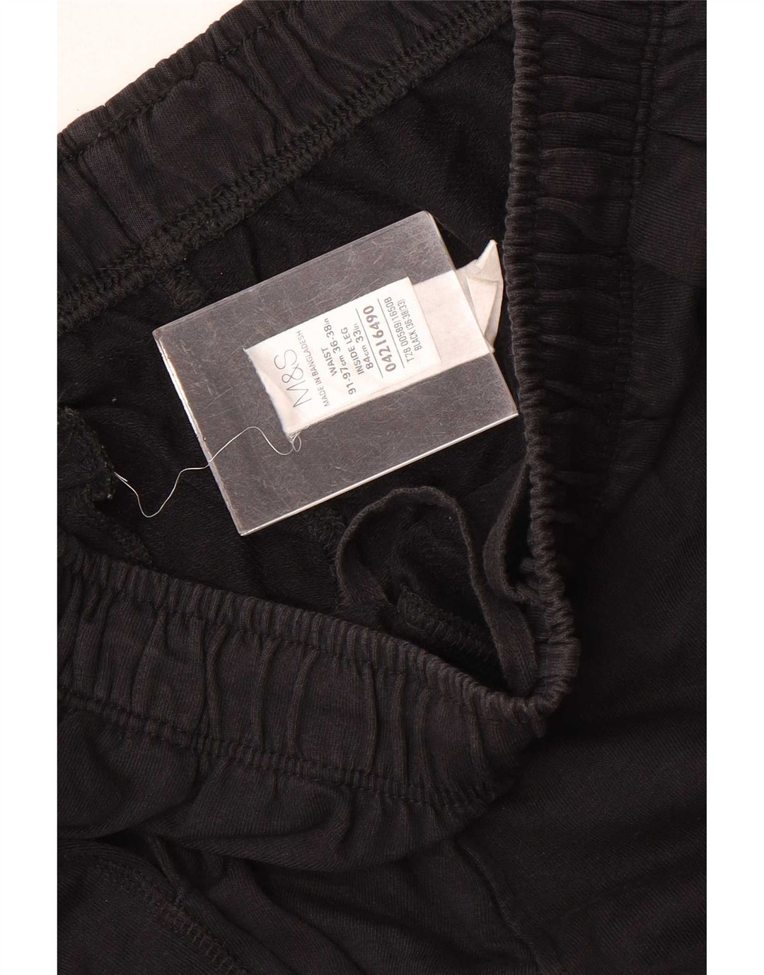Calça de treino masculina Marks & Spencer grande de algodão preto