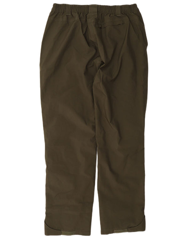Calça corta-vento reta masculina Traders de algodão grande W36 L33 cáqui