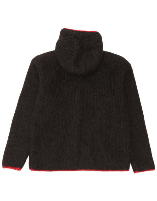 Suéter cardigã feminino grande com capuz e capuz Nagpal US 1 2XS preto