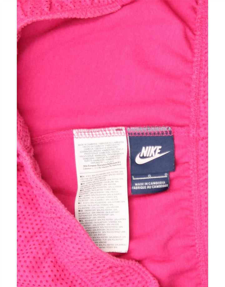 Shorts esportivos femininos Nike UK 14 grande poliéster colorblock rosa