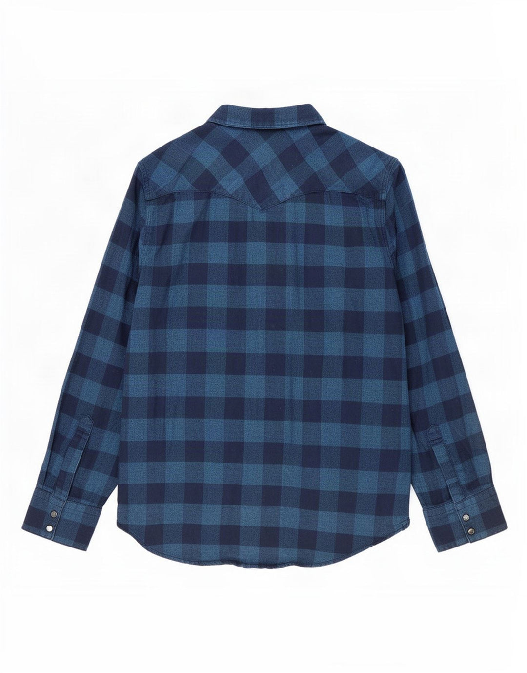 Camisa masculina de flanela ocidental Levi's de algodão xadrez azul marinho médio