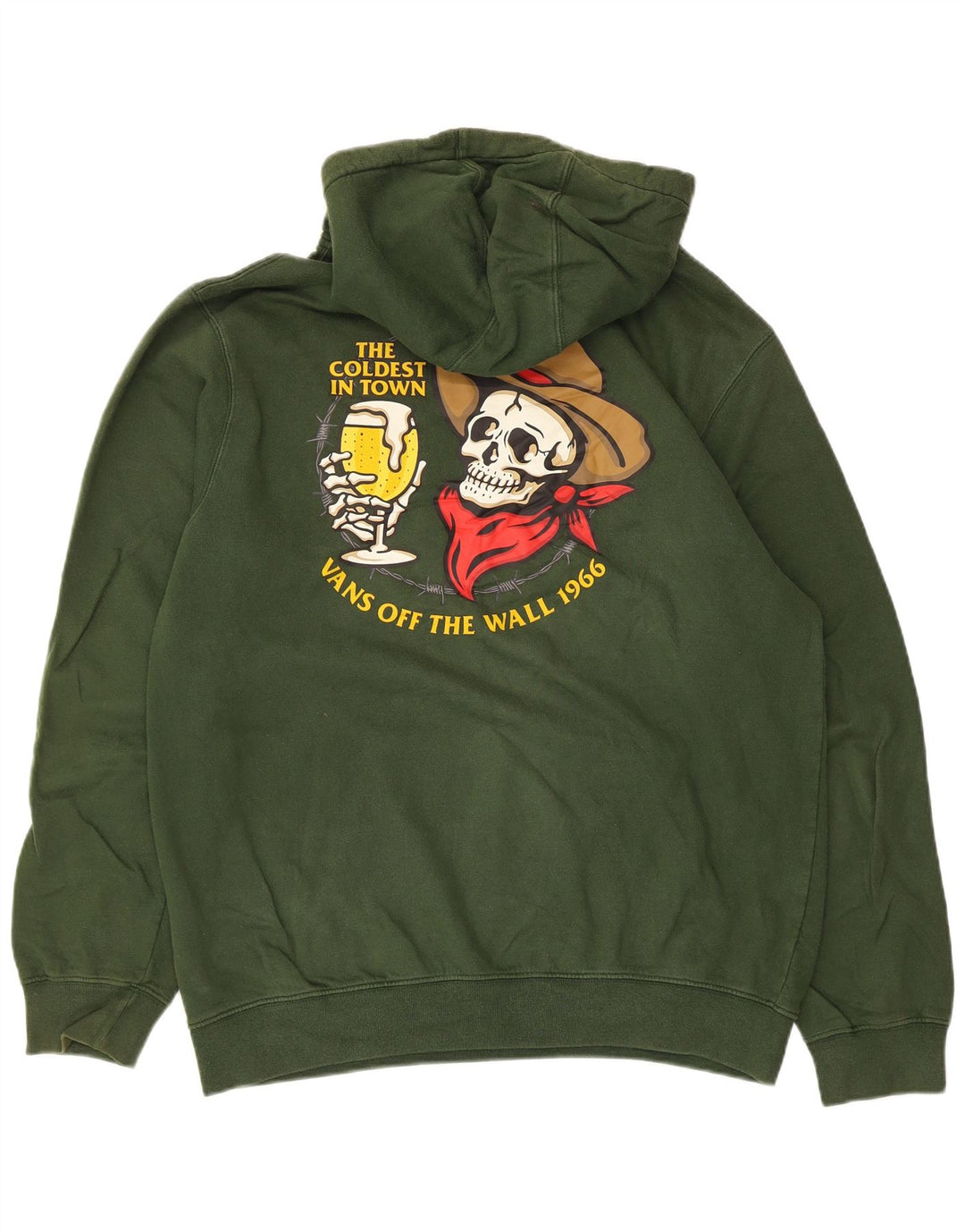 Vans masculino gráfico moletom com capuz verde médio algodão