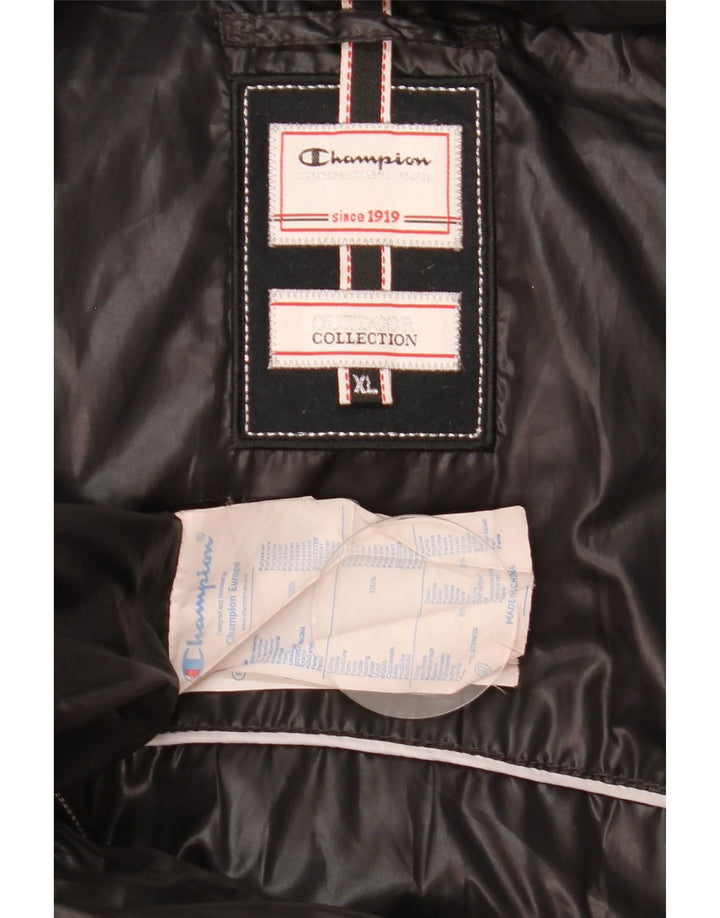 Casaco acolchoado com capuz feminino Champion UK 18 XL poliéster preto