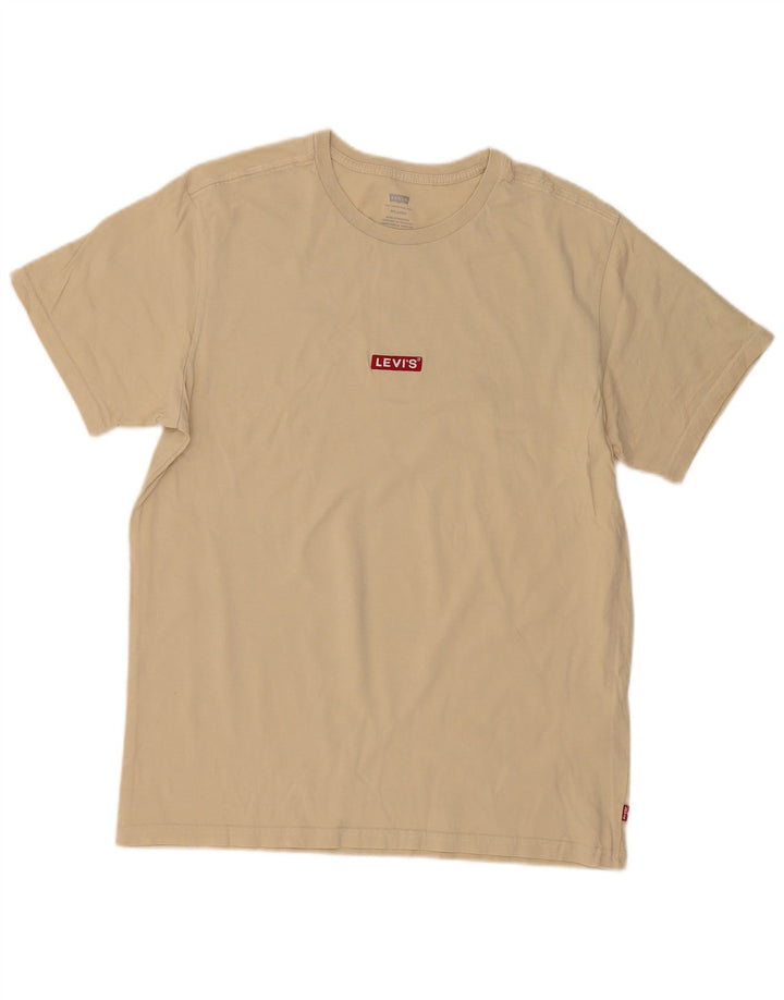 Camiseta masculina relaxada LEVI'S de algodão bege médio