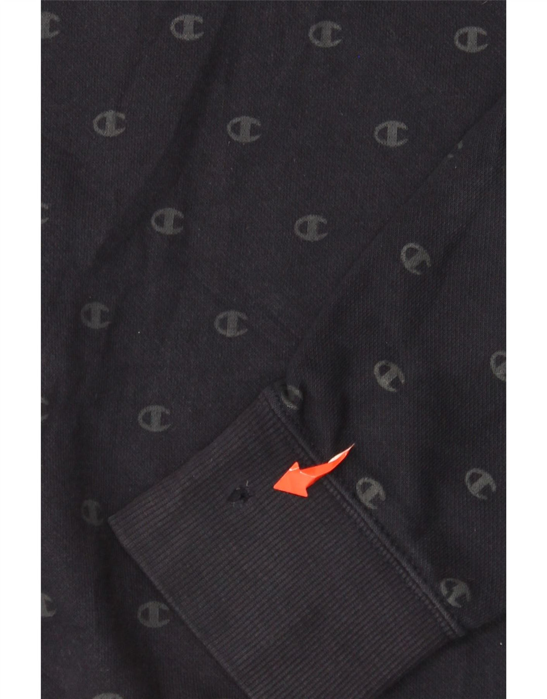 CHAMPION Suéter feminino com capuz gráfico Reino Unido 12 algodão azul marinho médio