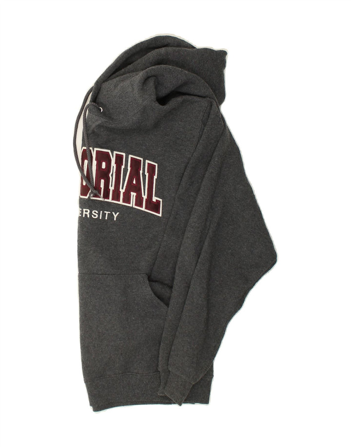 RUSSELL ATHLETIC Mens Graphic Hoodie Jumper Small Grey Cotton Vintage Russell Athletic and Second-Hand Russell Athletic from Messina Hembry 
