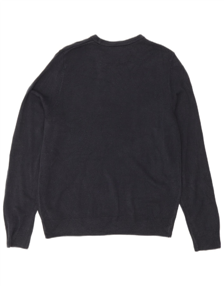 Suéter masculino Marks & Spencer com gola redonda e acrílico azul marinho médio