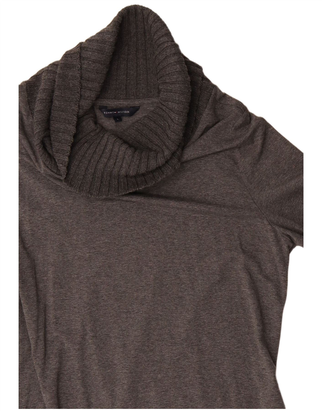 Vestido feminino Tommy Hilfiger com bainha gola redonda Reino Unido 14 grande viscose cinza