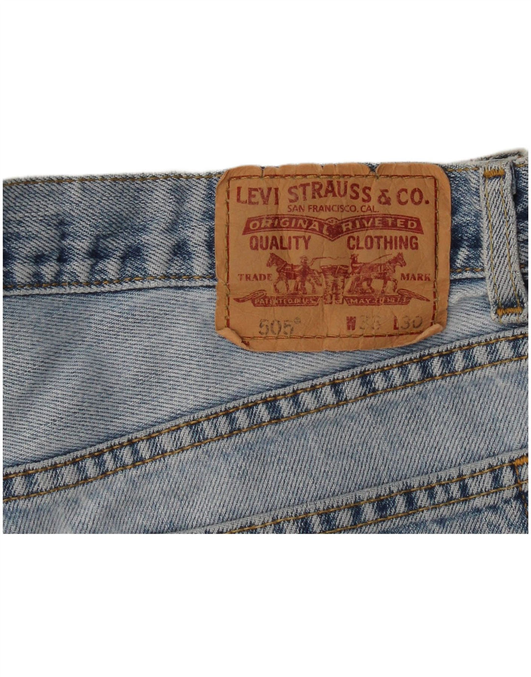 Shorts jeans feminino Levi's 505 cintura alta regular fit W33 azul médio