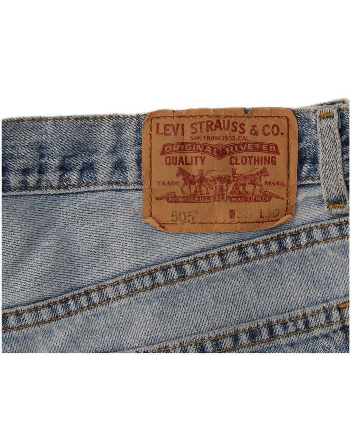 Shorts jeans feminino Levi's 505 cintura alta regular fit W33 azul médio